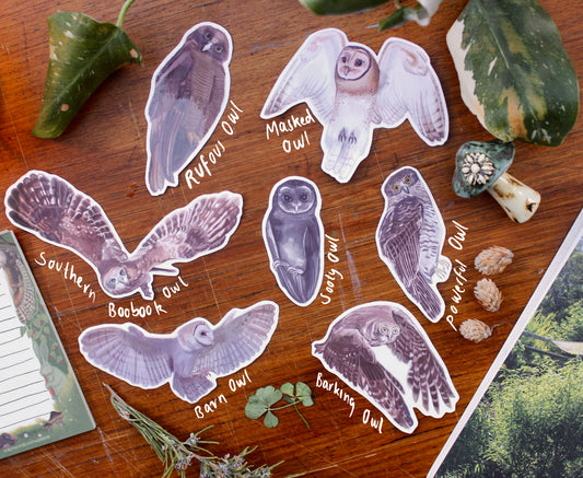 Native Australian Owls Stickers