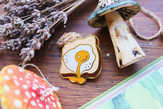 Egg on Toast Enamel Pin | The Hobfolk