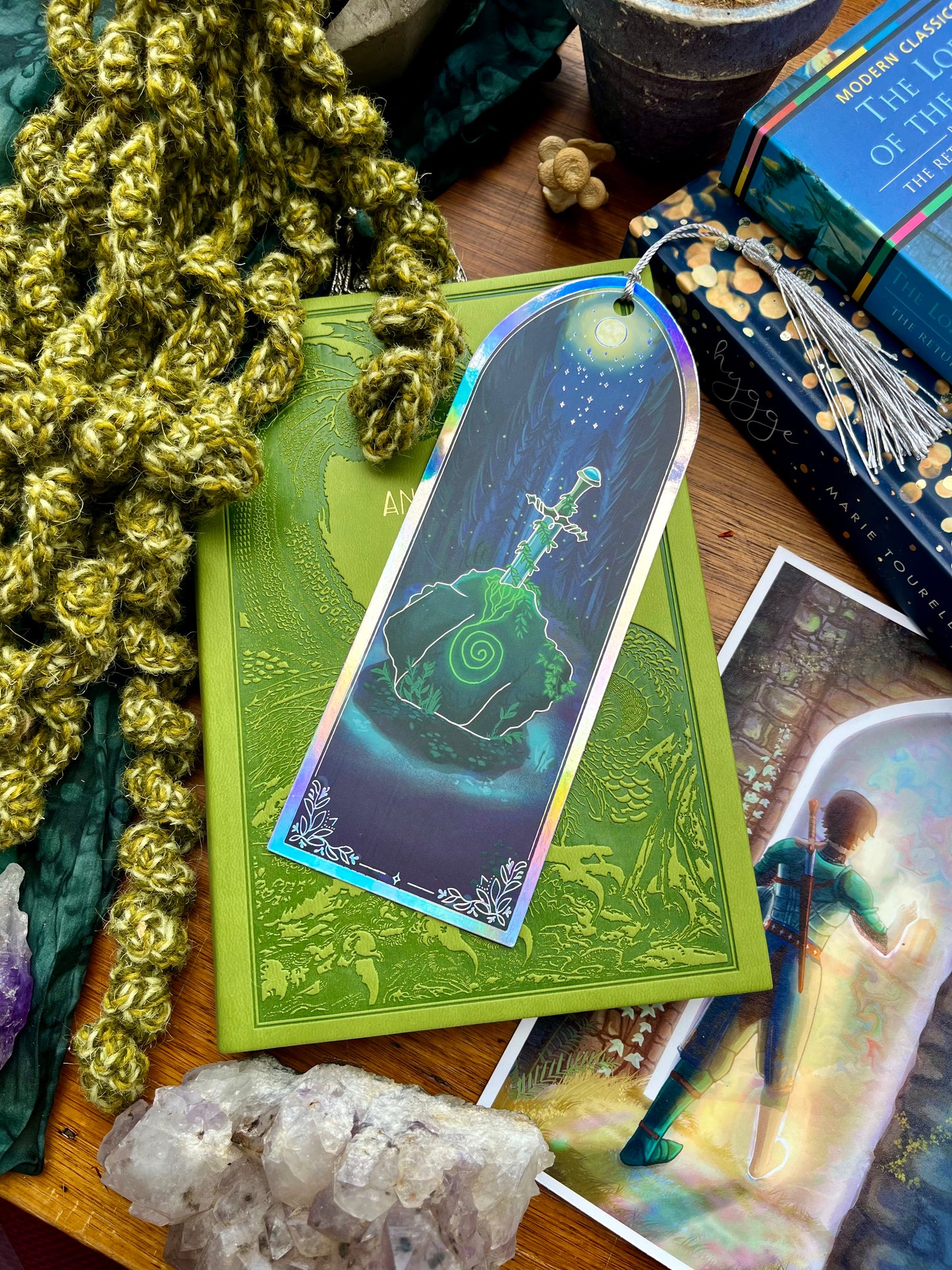 Silver Sword Holographic Bookmark