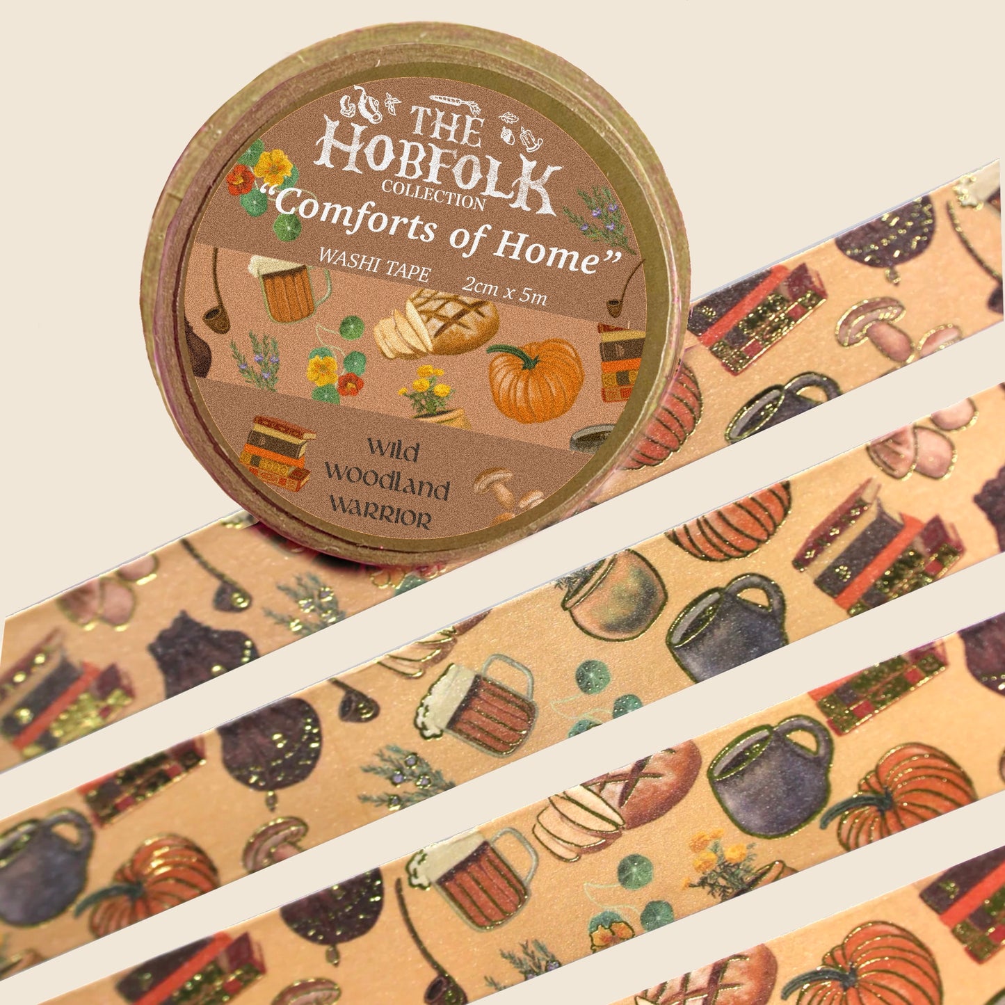 Comforts of Home - Washi Tape Gold Foil // The Hobfolk Collection