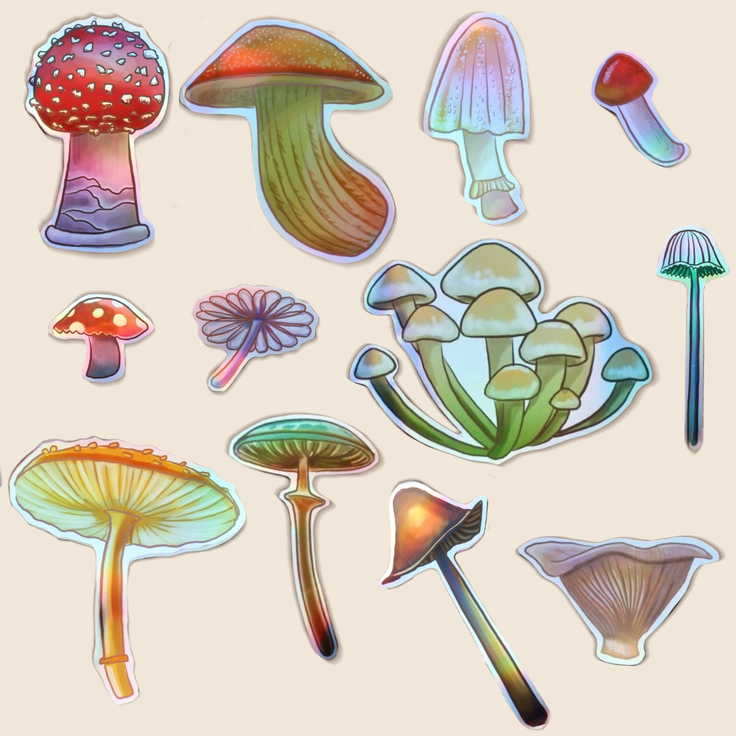 Holographic Shroomy Sitckers