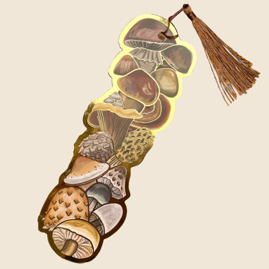 Mushroom Bookmark - Gold Foil