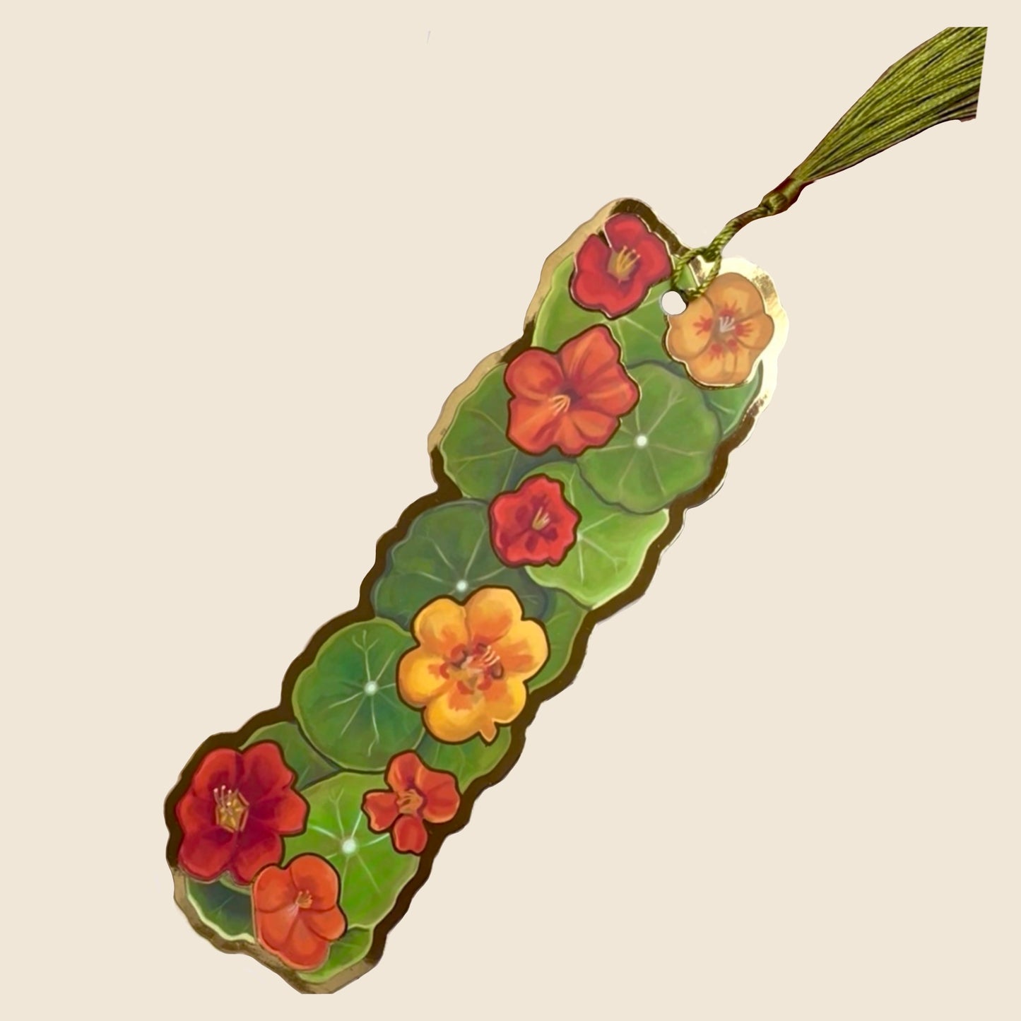 Nasturtium Gold Foil Bookmark