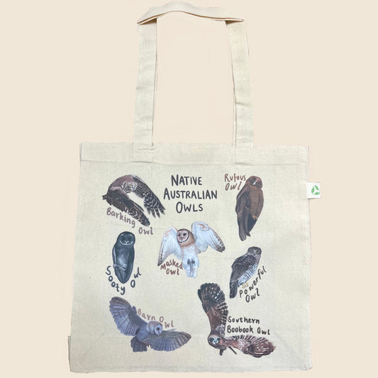 Native Australian Owls Tote Bag