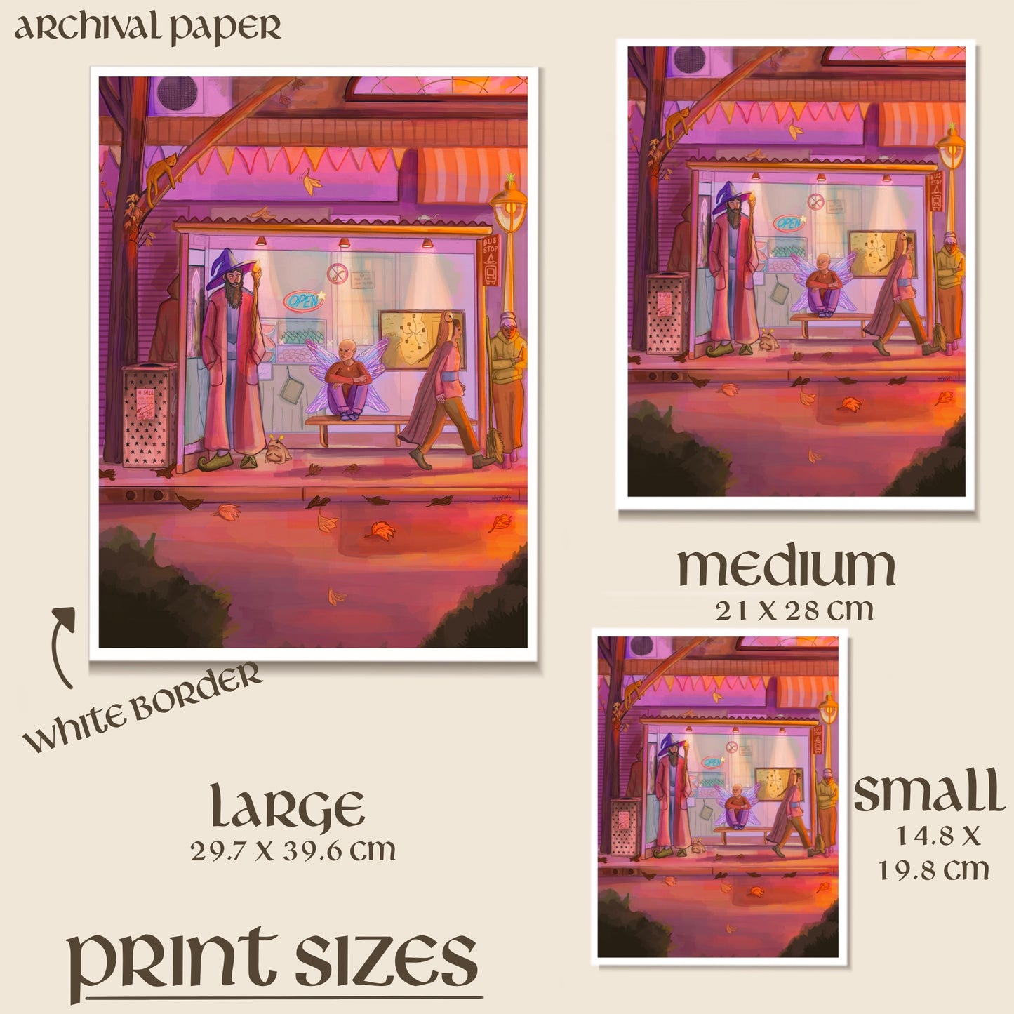 Waiting At A Bus Stop | Art Print