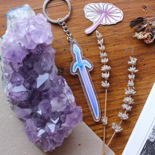 Amethyst Sword Keyring