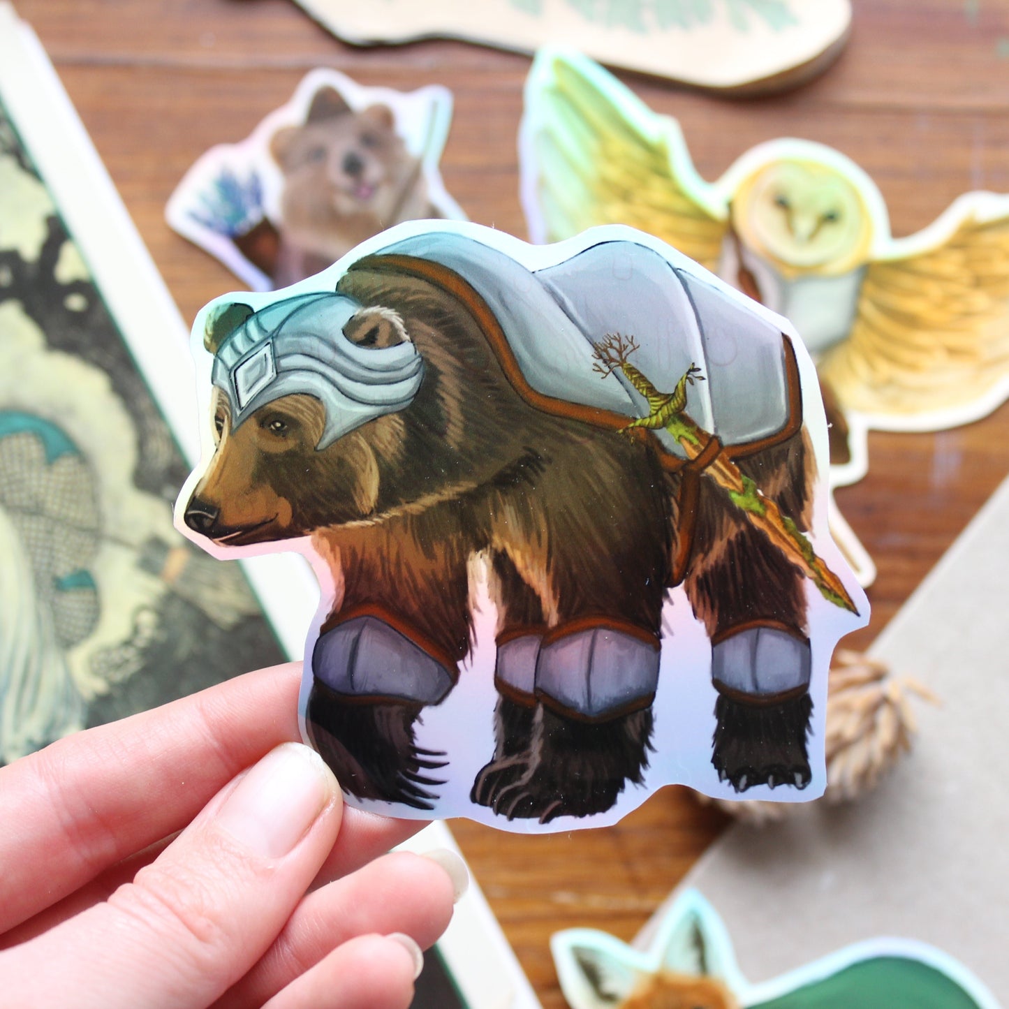 Holographic Animal Warrior Stickers